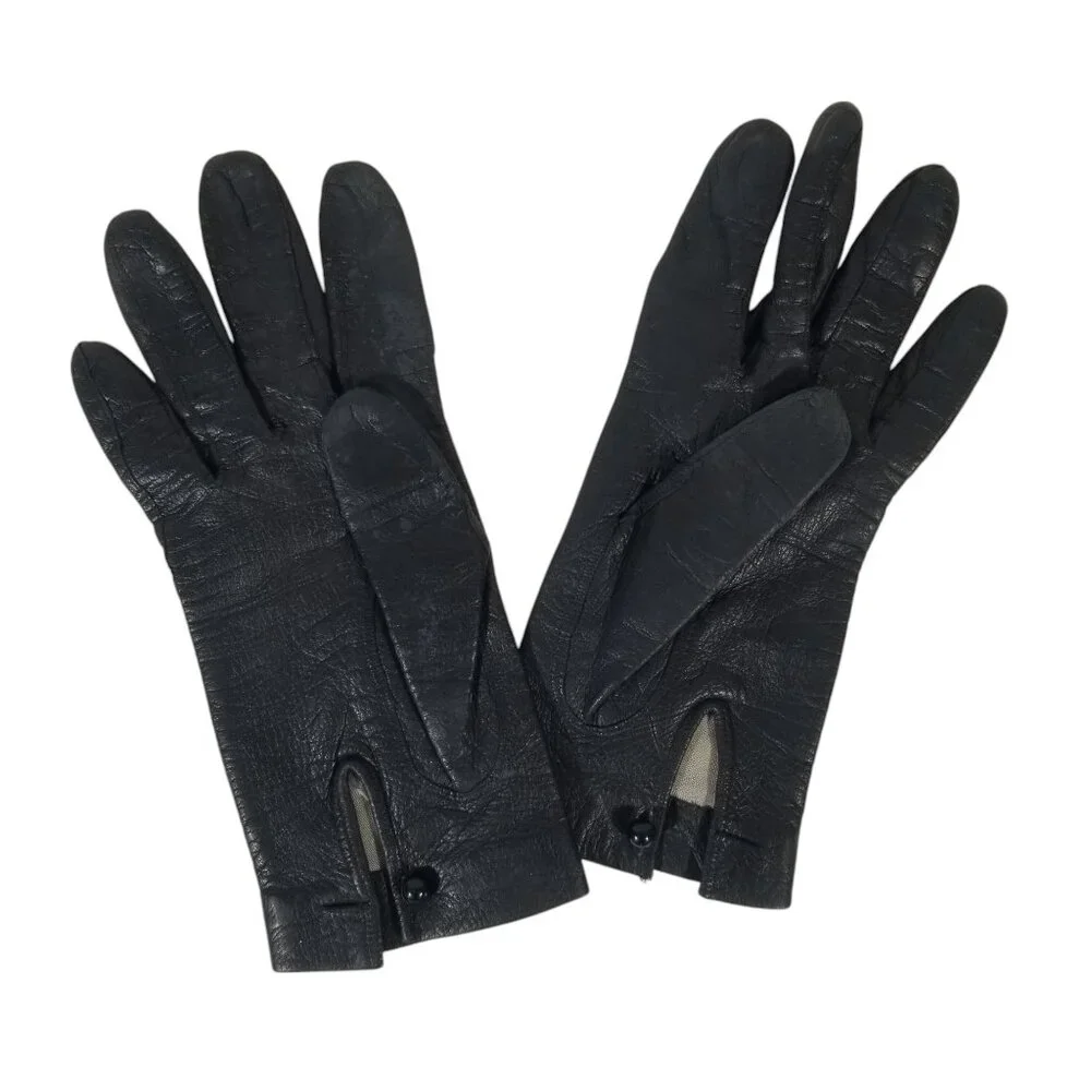 VTG Leather Gloves Fownes Brothers Silk-Lined Wrist Length Small